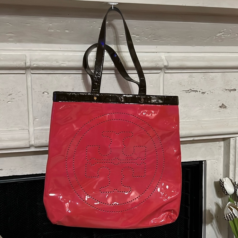 Tory Burch vintage large logo vinyl bag